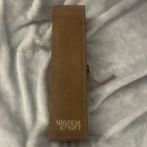 Brown suede Watch craft coffin box, great condition 10” long